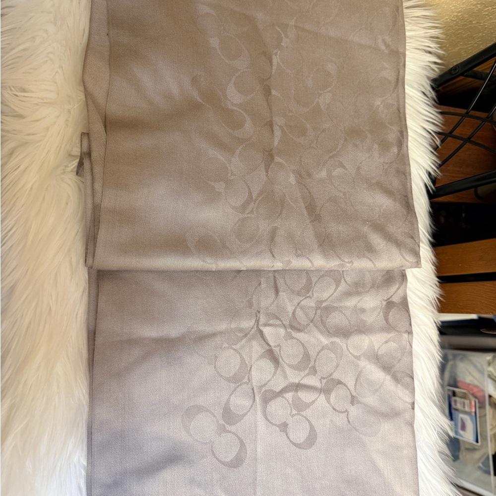 Coach Signature Jacquard Scarf in Taupe